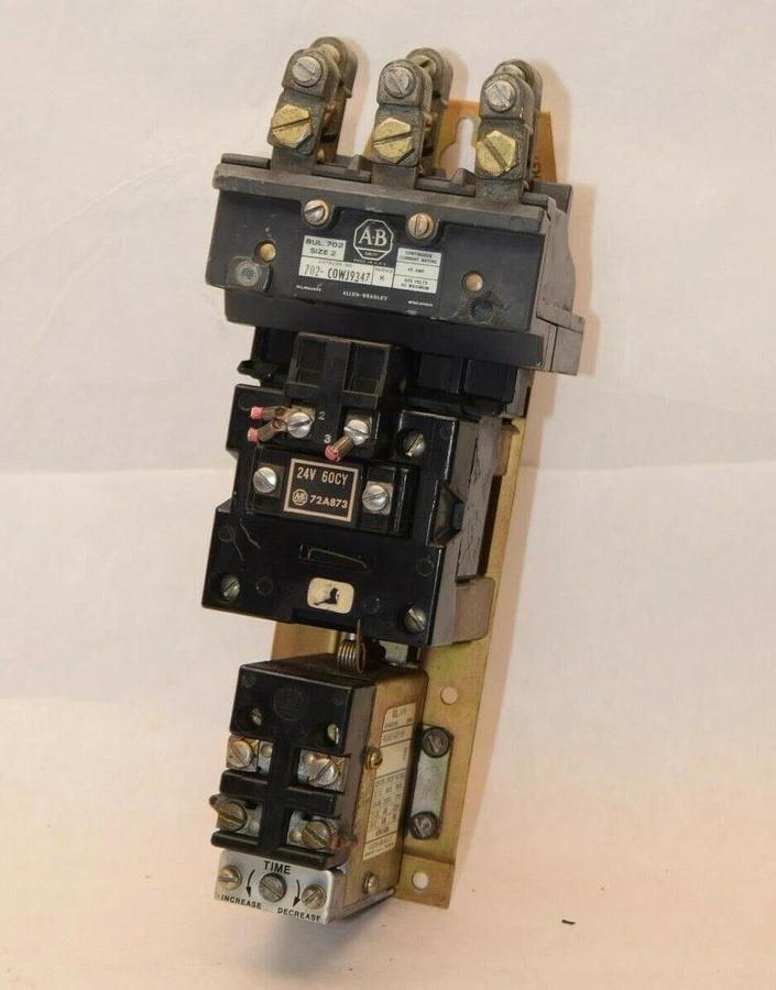 Used ALLEN BRADLEY Motor Starter Size Sz 2  702-C0WJ9347 702-COWJ9347 Ser K 24v coil