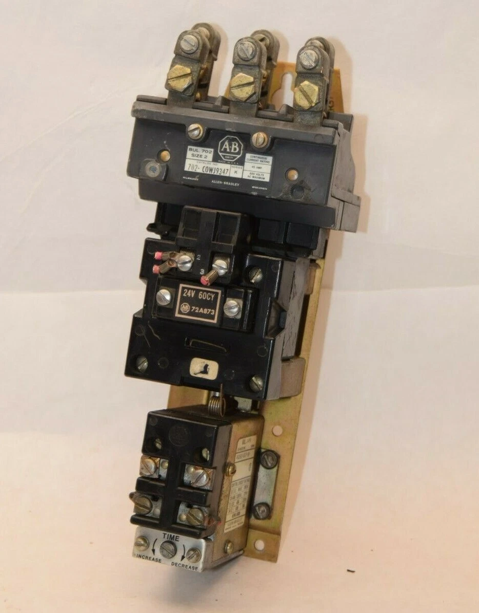 Used ALLEN BRADLEY Motor Starter Size Sz 2  702-C0WJ9347 702-COWJ9347 Ser K 24v coil