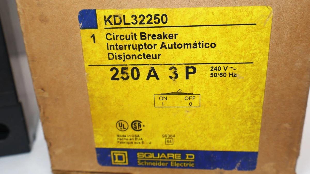 Square D KDL32250 250A Amp 3P 240V Circuit Breaker (New)