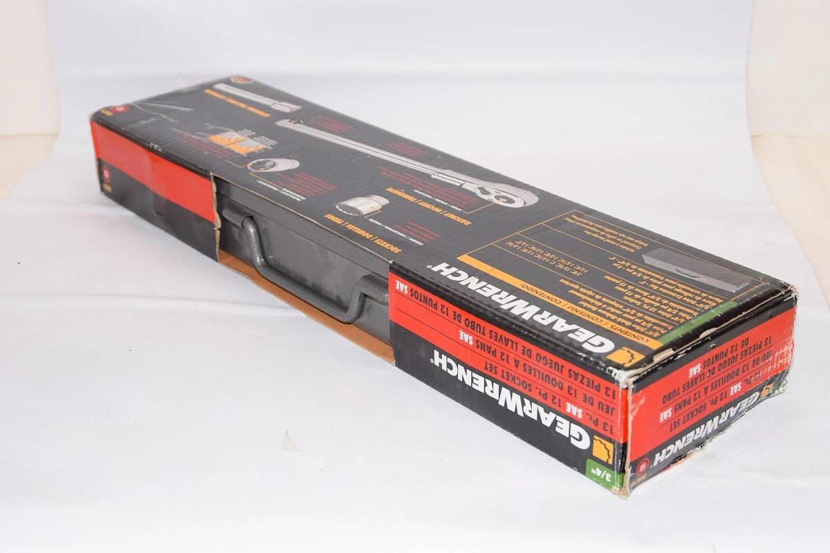 (NEW) GEARWRENCH 80879 13 Piece 3/4" Drive 12 Pt Standard SAE Socket Set W/Case
