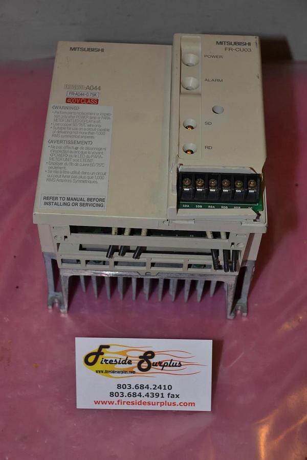 Used MITSUBISHI DRIVE FR A044 0 75K UL FRA044075KUL FR-A044-0.75K-UL 3HP 4.1A  *READ*