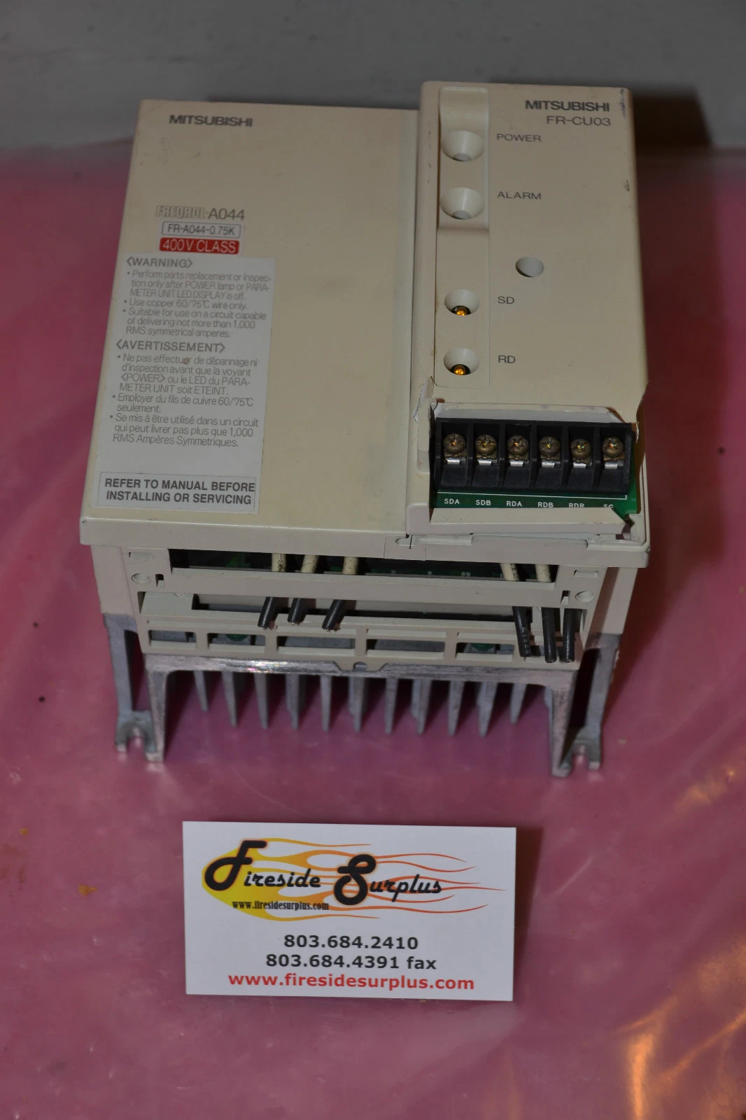 Used MITSUBISHI DRIVE FR A044 0 75K UL FRA044075KUL FR-A044-0.75K-UL 3HP 4.1A *READ*
