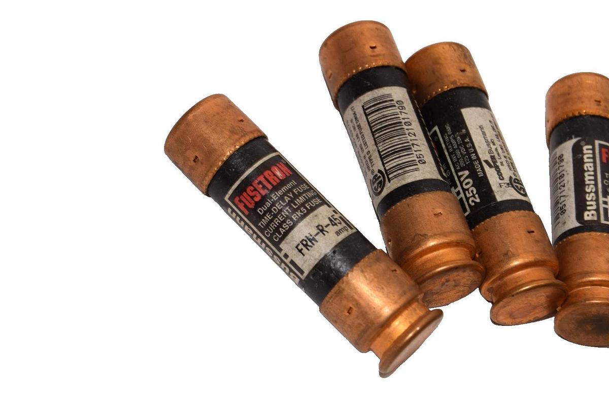 Fusetron FRN-R-45 , FRNR45 45A Amp Time Delay Fuse (New - Lot of 6)