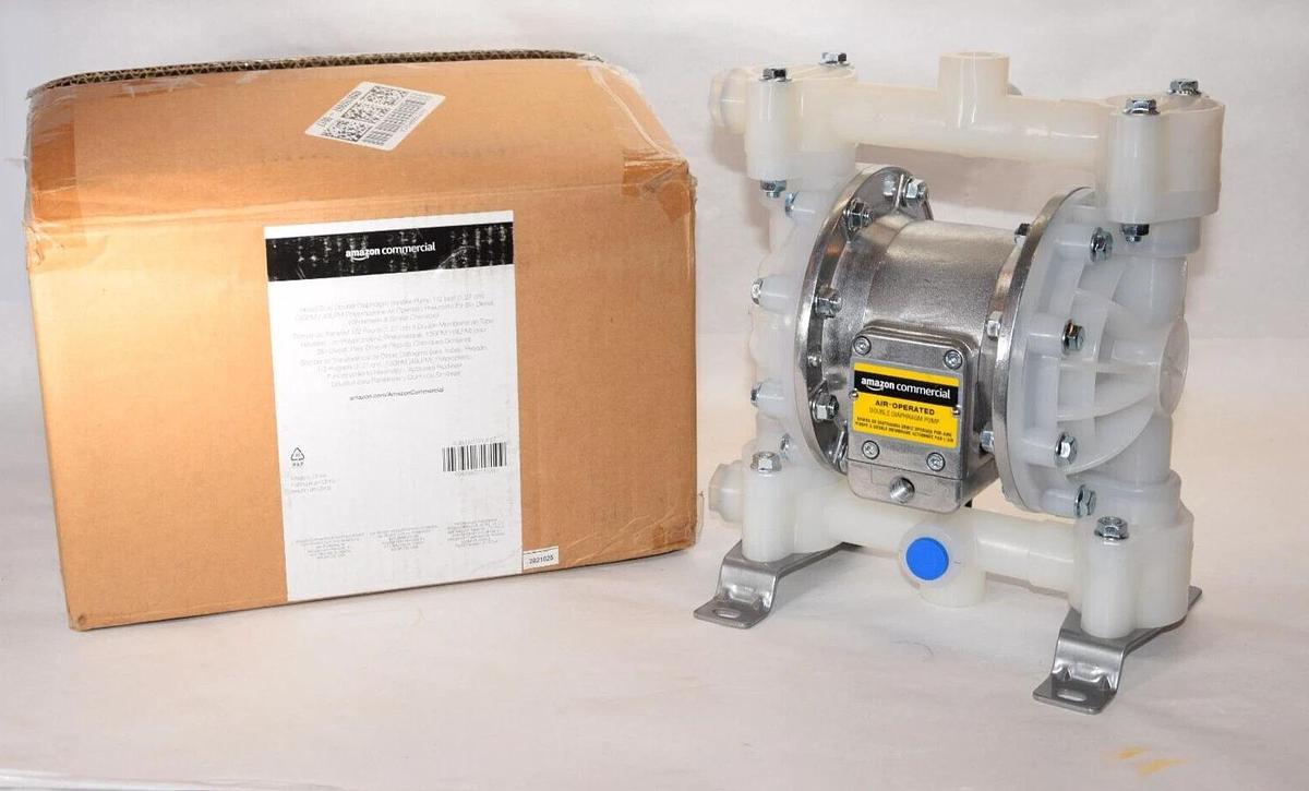 (NEW) AMAZON COMMERCIAL B07T61JF2Z 13GPM Hevy Duty Dbl Diaphragm Transfer Pump