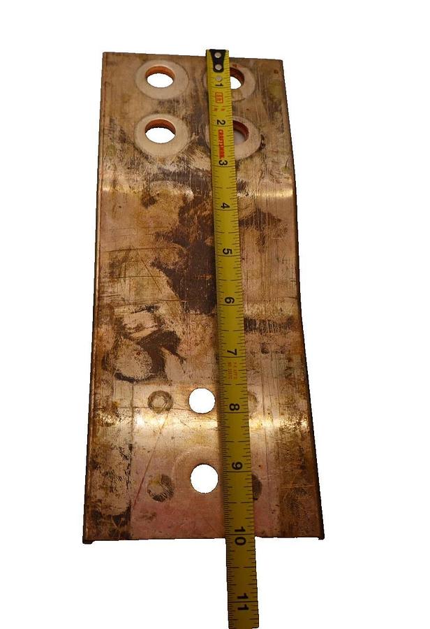 Used (Lot of 3) Copper Bus Bar 10" x 4" x 1/4" .25" thick  10x4x1/4 1" OFFSET 9lb