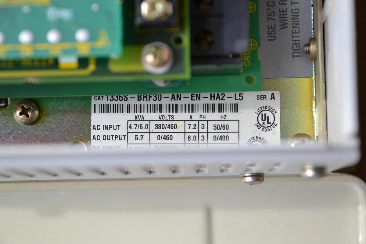 Used ALLEN BRADLEY DRIVE 6 kva 1336 Plus 1336S-BRF30-AN-EN-HA2-L5 1336SBRF30ANENHA2