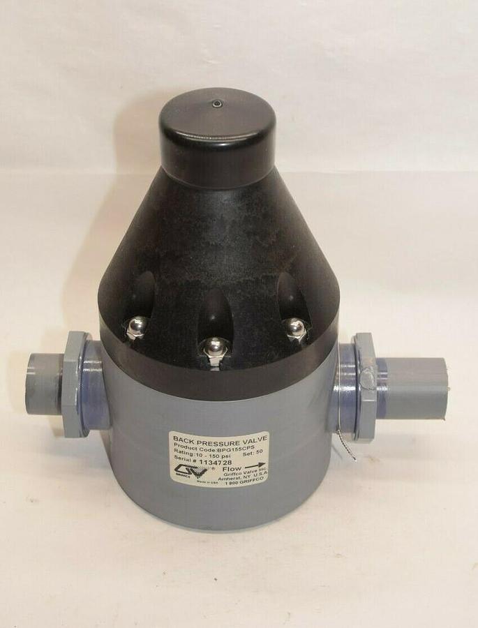 (NEW) GRIFFCO VALVE INC. BPG155CPS 10-150psi Back Pressure Valve