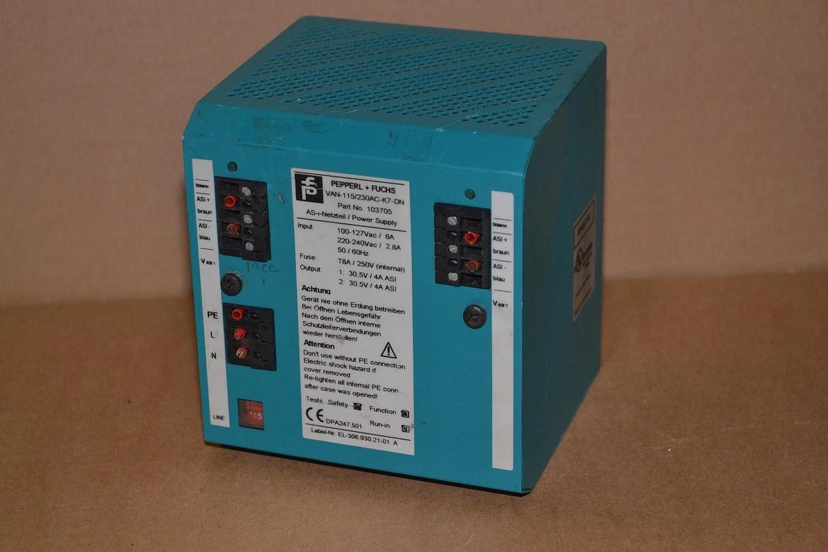 Used PEPPERL + FUCHS Power Supply VAN-115/230AC-K7-DN VAN115/230ACK7DN 103705
