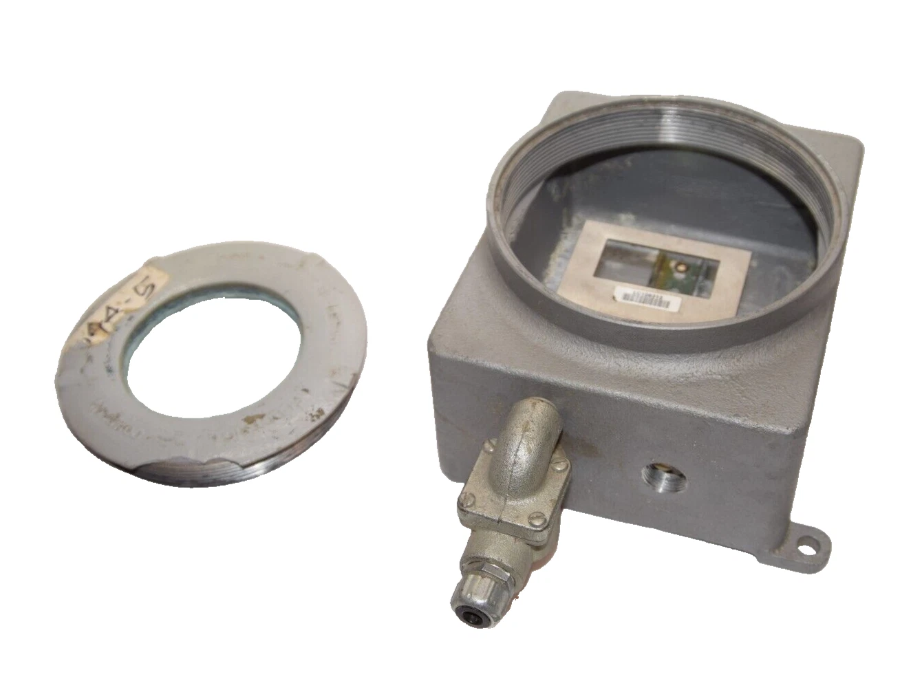 Used APPLETON 8"x9.5"x4.5" Explosion Proof Enclosure W/ Glass Cover Internal Cover