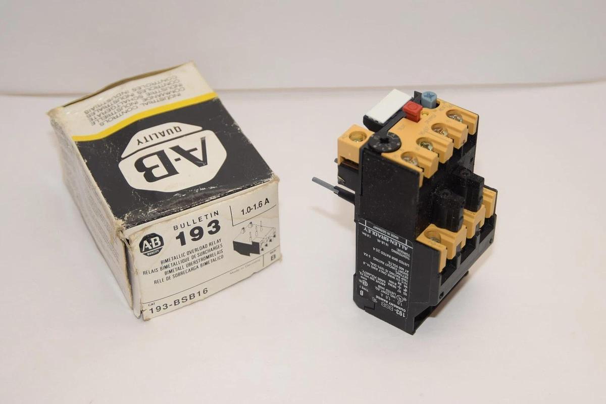(NEW) ALLEN BRADLEY 193-BSB16 Series B 1.0-1.6A Bimetallic Overload Relay
