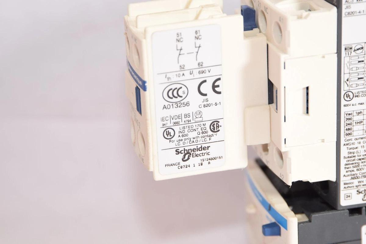 Used TELEMECANIQUE LRD 08 Relay With LC1 D09 Contactor & LADN02 Auxilary Contact