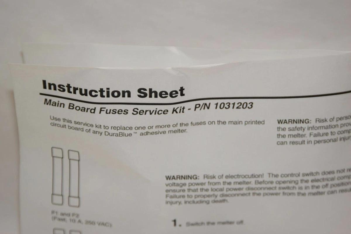 (NEW) NORDSON 1031203A 1031203 Main Board Fuses Service Kit