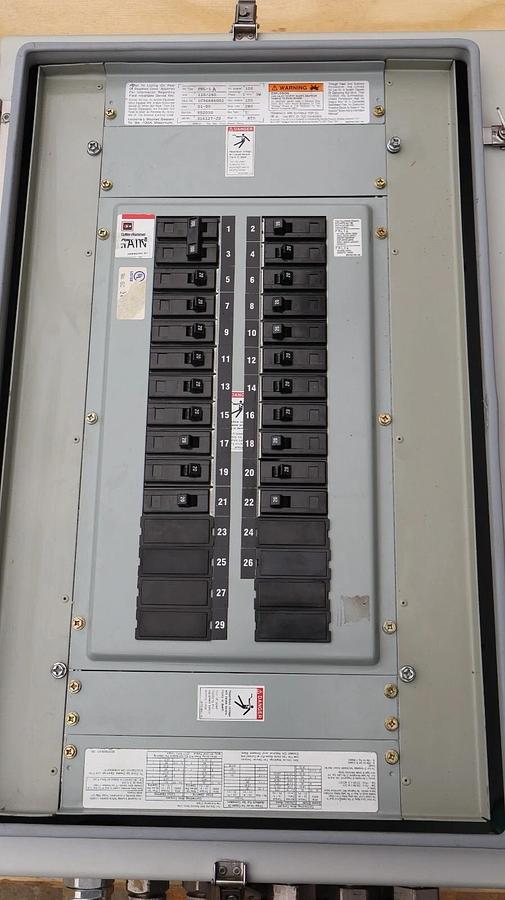 Used Cutler-Hammer Panelboard Pow-R-Line PRL1a 1ph 100a in Stahlin N30206HWT Enclosur