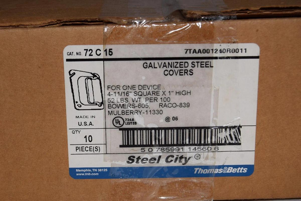 Thomas & Betts Galvanized Steel Cover 72 C 15 4-11/16" 1" High (New Box 10)
