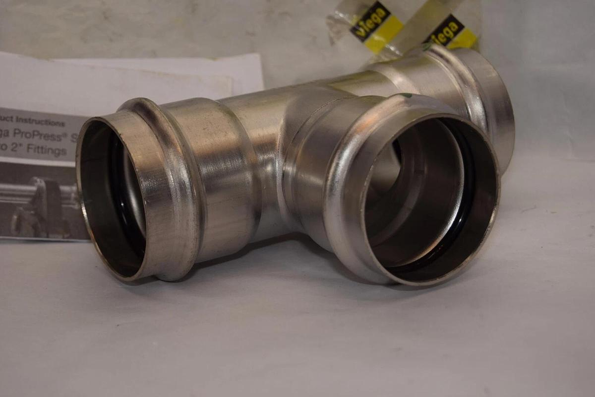 VIEGA 80605 2" x 2" x 2" 2 inch 316 SS 316ss Stainless ProPress T Tee Pipe (NEW)
