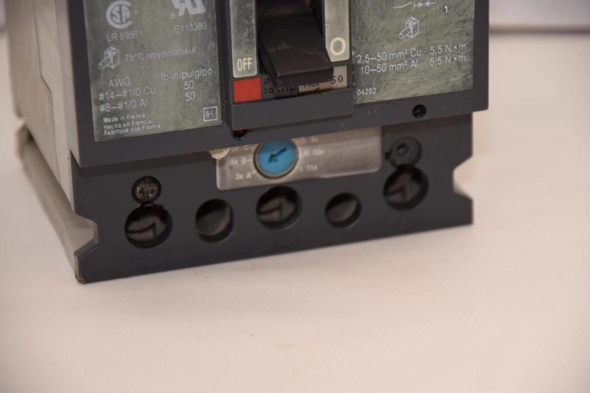 Used SQUARE D GJL36050M05 50A Amp 3P PowerPact Mag-Gard Circuit Breaker