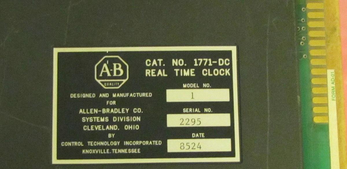 (New) ALLEN BRADLEY PLC REAL TIME CLOCK, 1771-DC, 1771 DC, 1771DC, Model 1
