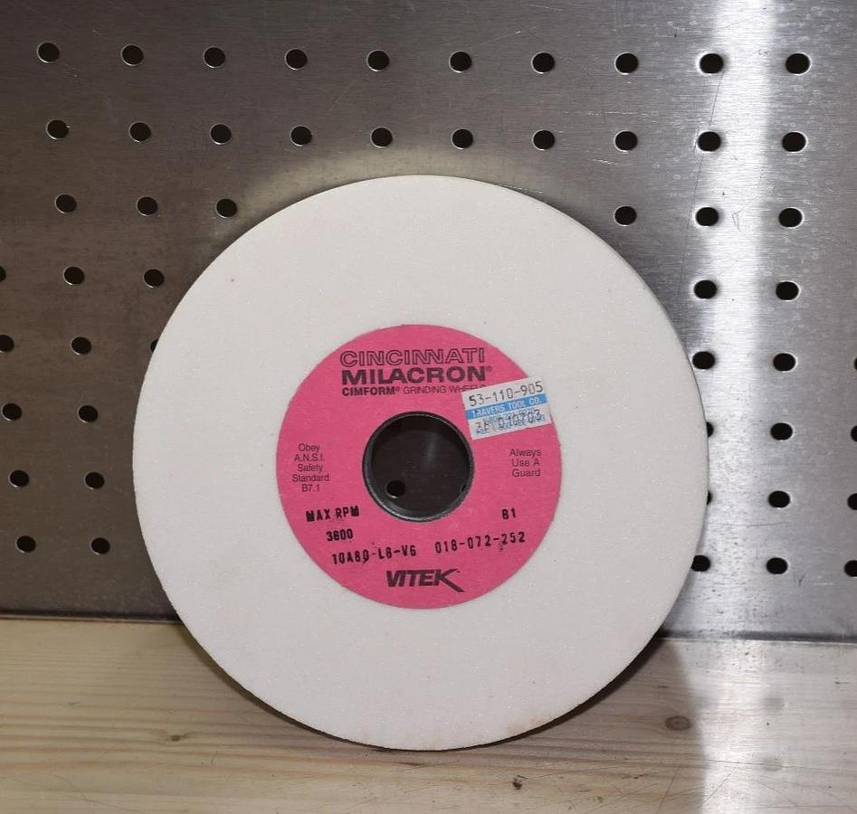 Cincinnati Milacron 10A80-L8-V6, 018-072-252 Grinding Wheel  7 x 1/2 x 1-1/4 NOS