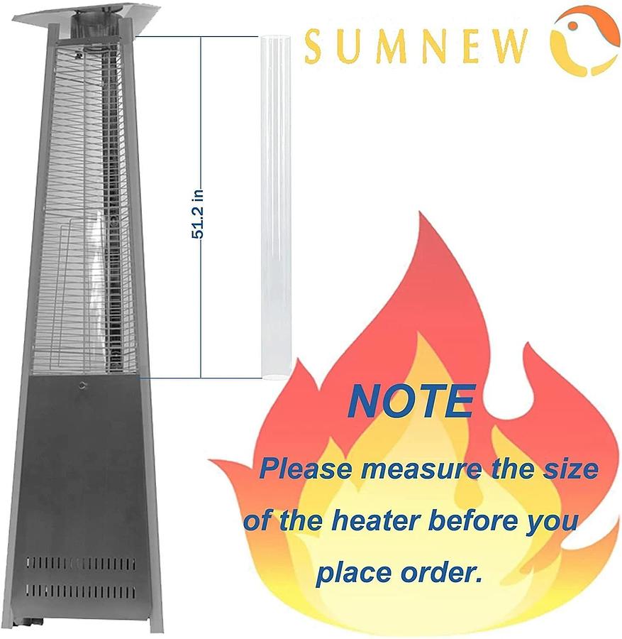 Used SUMNEW Glass Tube Replacement 51.2" Tall 4" Diameter Fit for the 3-Sided heater