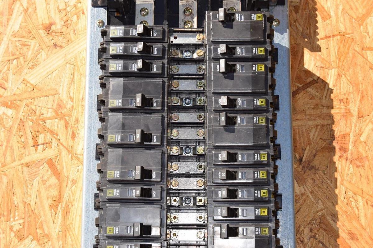 Used Square D 42 Circ 225A Main Lug Panelboard Interior NQOM442L225GSA 3ph 20a 30a