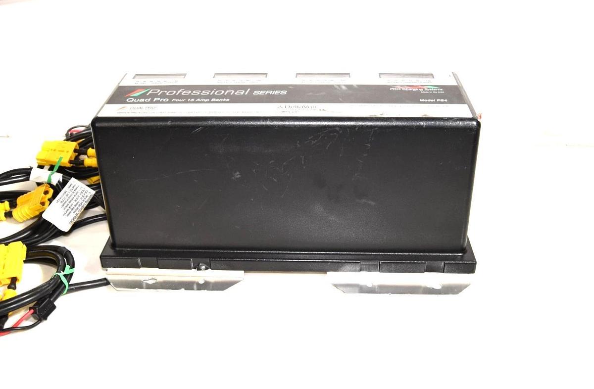 Used DeltaVolt PS4 Quad Pro Four 15Amp (4-Banks) Lithium Marine Battery Charger Boat