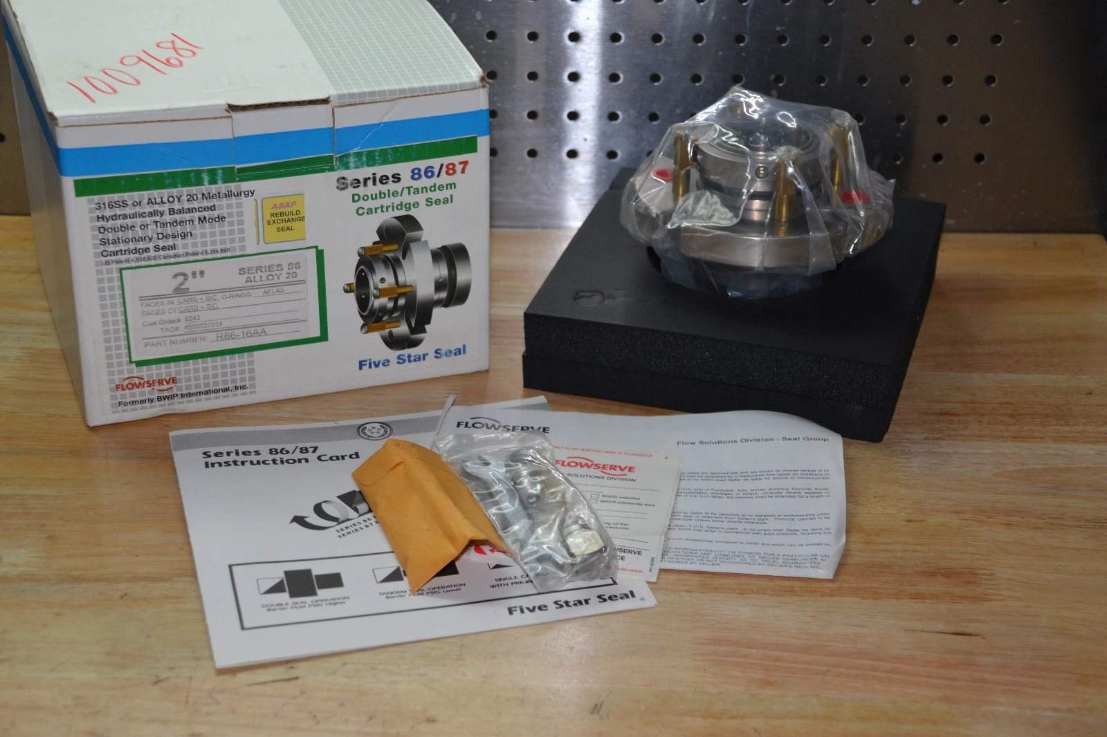 Flowserve Single Cartridge Seal Ser. 86 R86-16AA R8616AA 2" Alloy 20 NEW