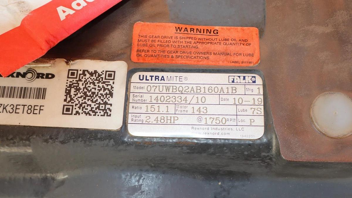 Falk Rexnord Ultra Mite Gearbox Speed Reducer 07UWBQ2AB160A1B Ratio: 151.1 New
