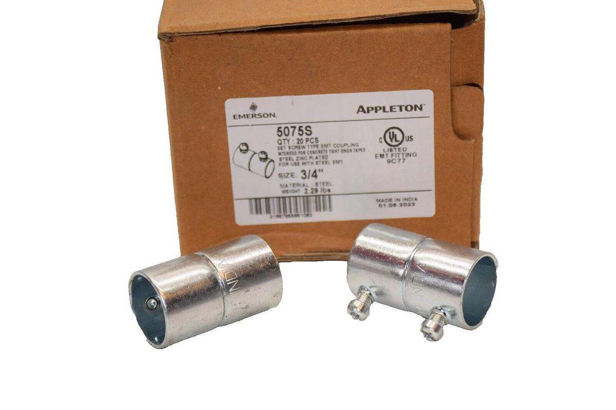 (NEW - Box of 20) APPLETON 5075S 3/4" EMT Coupling
