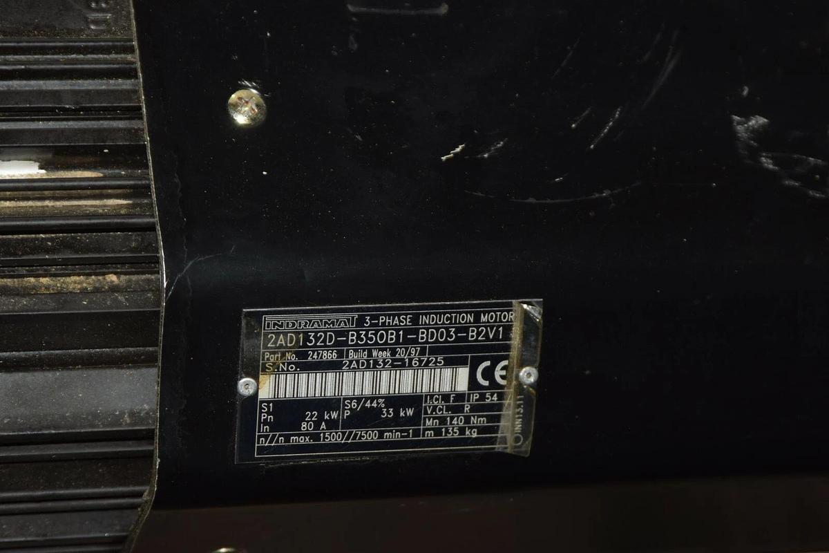 Used INDRAMAT INDUCTION MOTOR 2AD132D-B350B1-BD03-B2V1 2AD132-16725  22kW