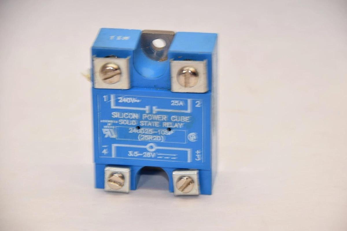 Used SILICON POWER CUBE 240D25-10SP , 25R2D 25A 240V Solid State Relay