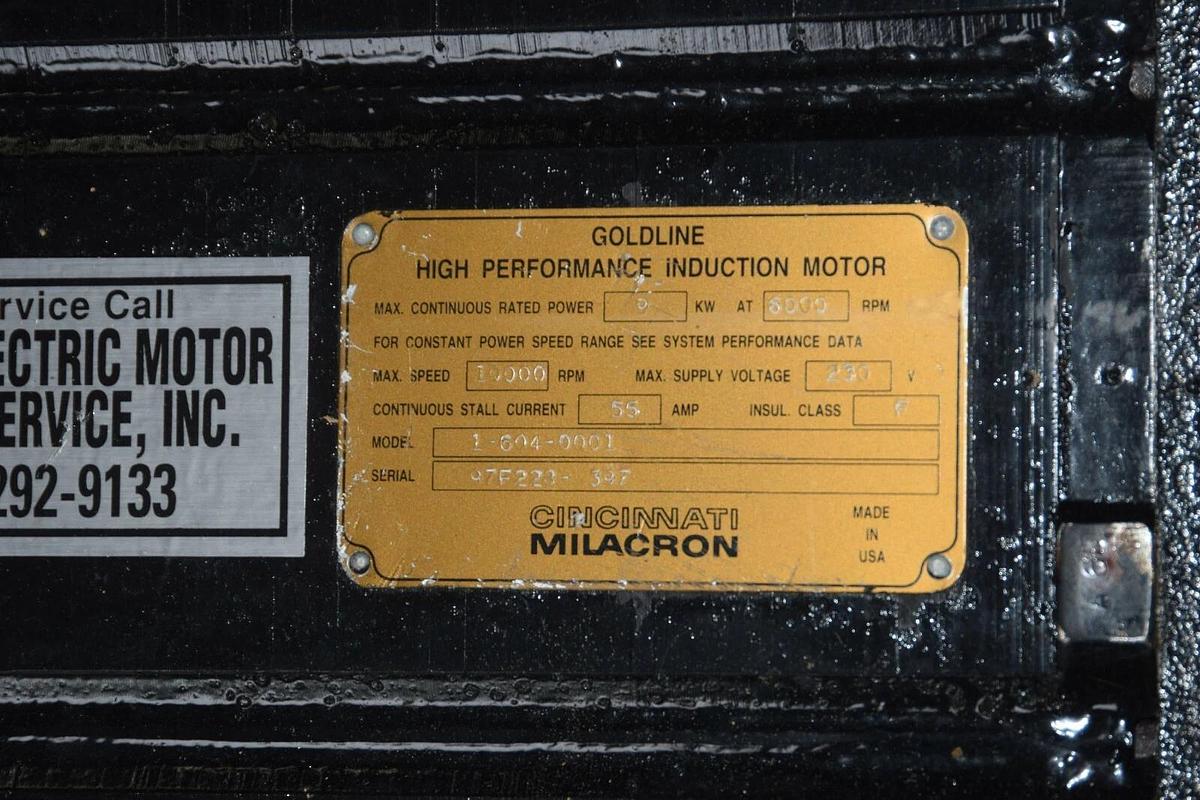 Used Cincinnati Goldline induction Servo Motor 1-604-0001 , 9 KW 6000 RPM 230V 55A