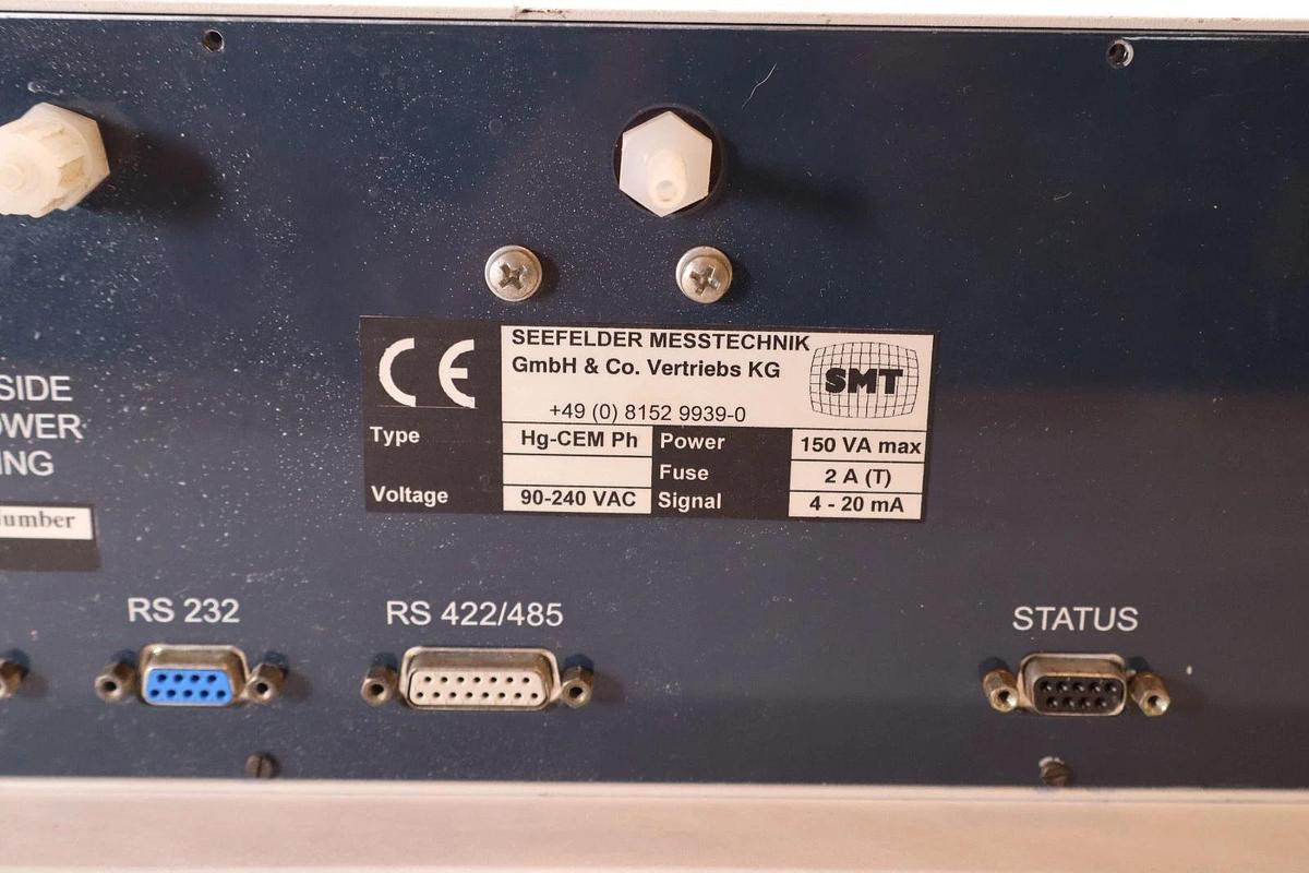 Used Seefelder Messtechnik Mercury-Analyzer SMT Hg-CEM Ph 90-240Vac 4-20mA