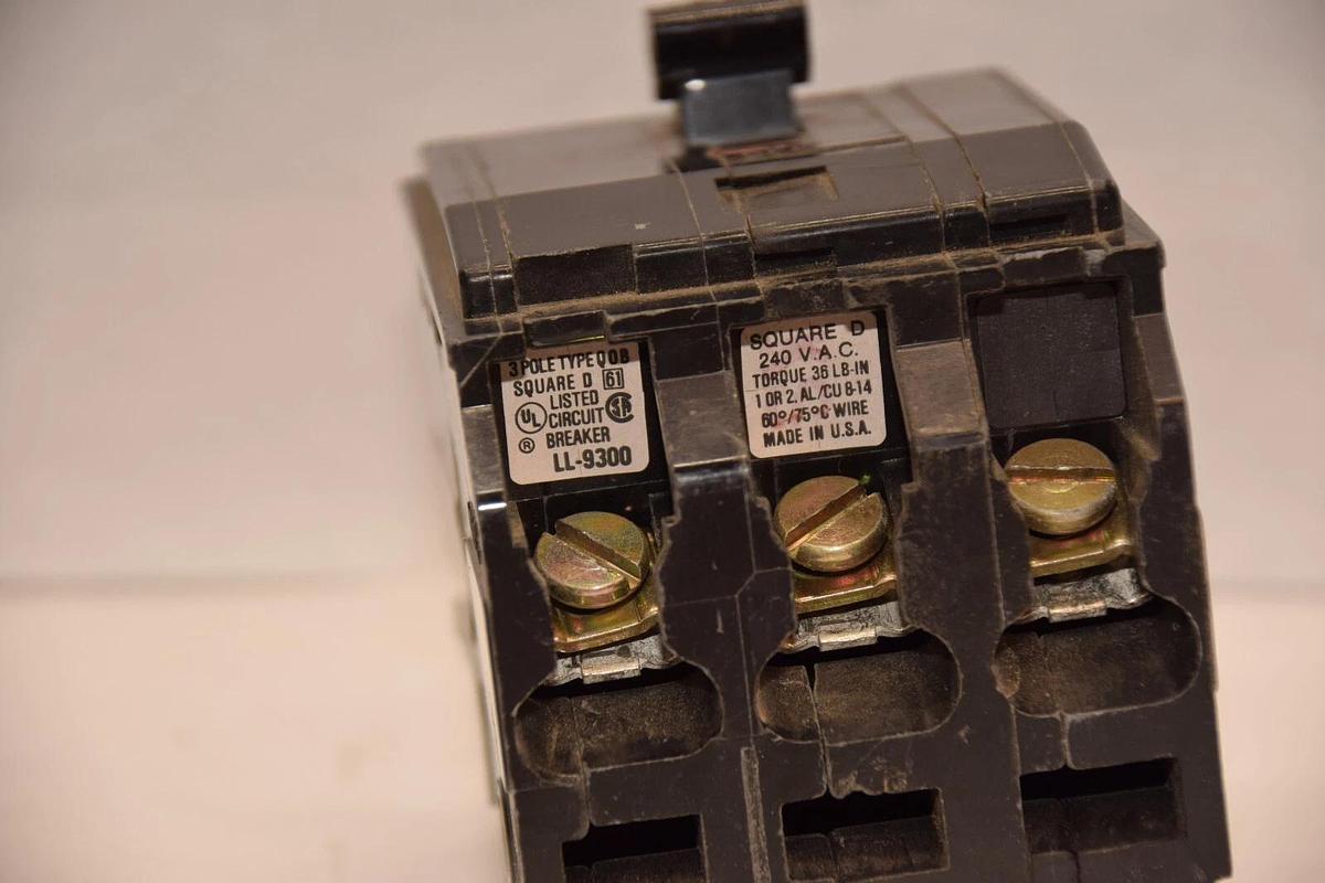 Used Square D Breaker LL-9300 QOB 30A 30 Amp 3 Pole 3P 240v (Used)