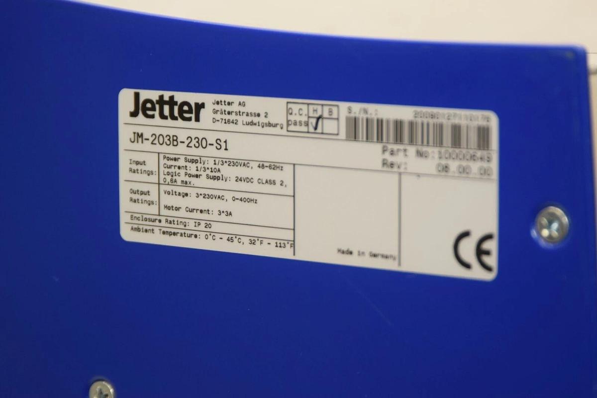 Used JETTER JM-203B-230-S1 JetMove 203B-230 230V Servo Ampilifier Drive