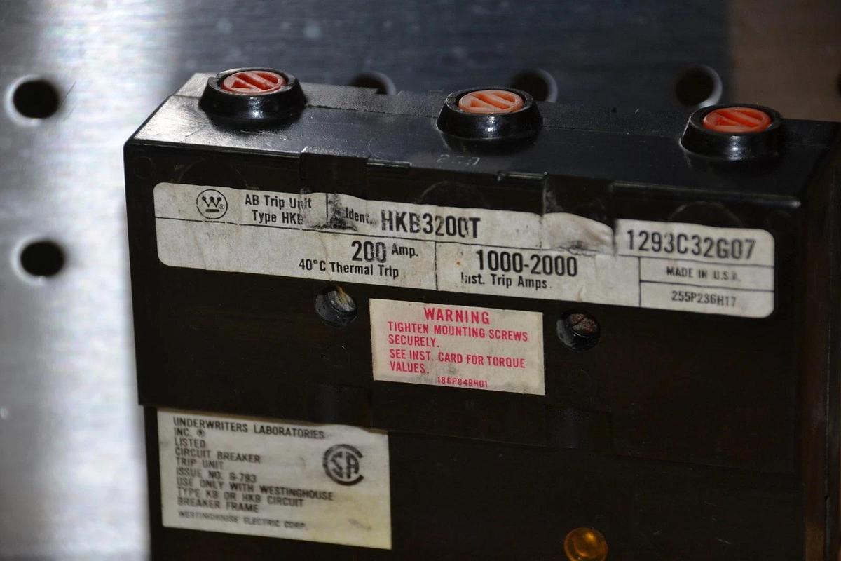 Used WESTINGHOUSE HKB3200T 200 A Amp 200A 1000-2000 INSTANT TRIP AMP