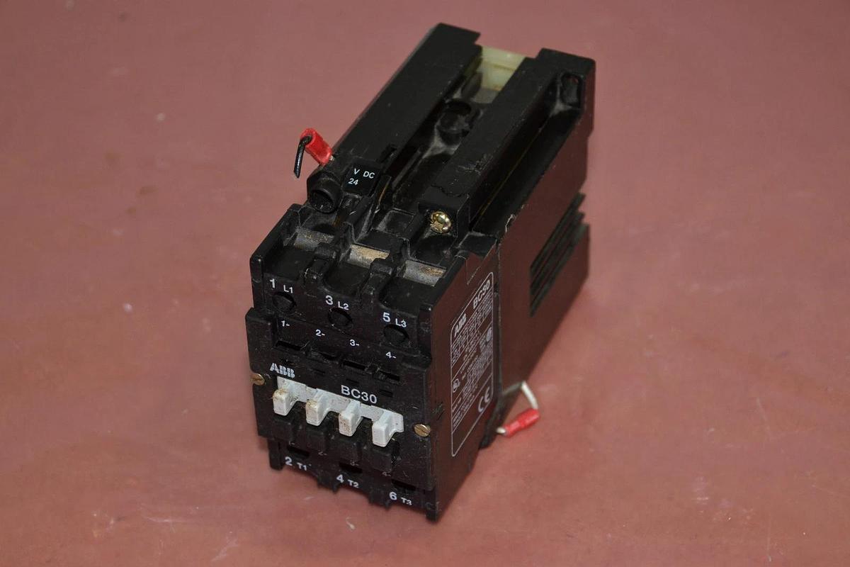 Used ABB CONTROL CONTACTOR BC30 BC30C-*EX BC300C24EX 24V DC COIL 45A 45 AMP