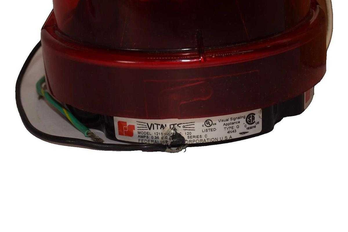 Federal Signal Red Rotating Light 121S-120R  121S120R 120Vac (New)