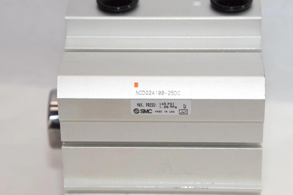 (NEW) SMC NCDQ2A100-25DC 145psi 1.0MPa Double Acting Pneumatic Cylinder