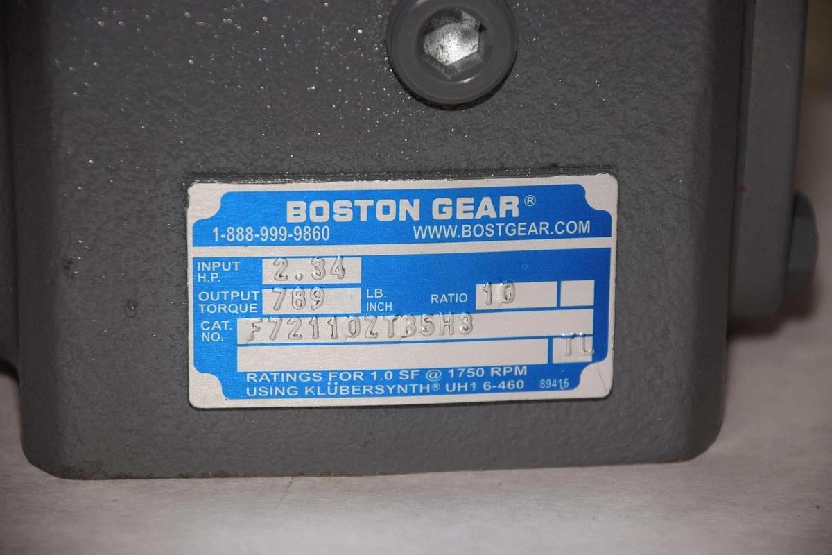 BOSTON GEAR F72110ZTB5H3 2.34HP GEAR REDUCER RATIO 10 NEW