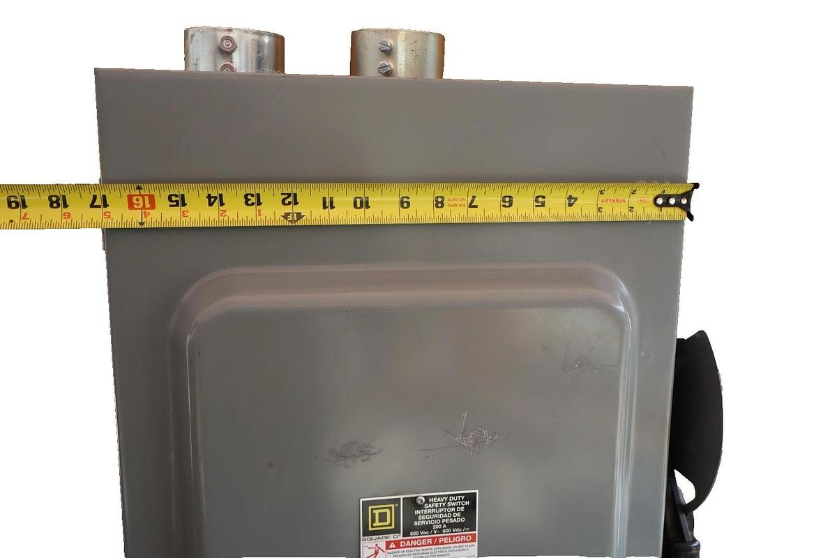 Used Square D 200A Safety Switch Disconnect H364 200 Amp Fusible 3P 4W 600v