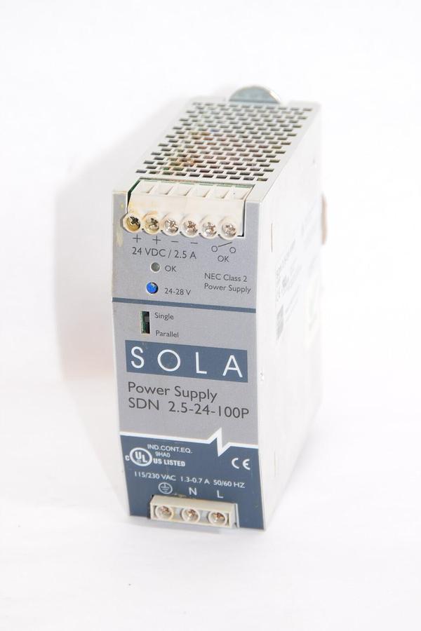Used SOLA Power Supply SDN 2.5-24-100P 115/230Vac 1.3-0.7A 50/60Hz SDN2.524100P
