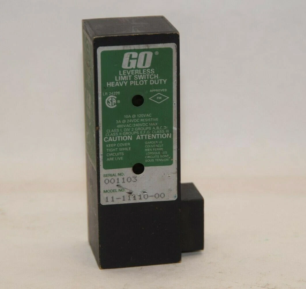 Used GO 11-11110-00 3A/10A 24Vdc / 120Vac Leverless Limit Switch