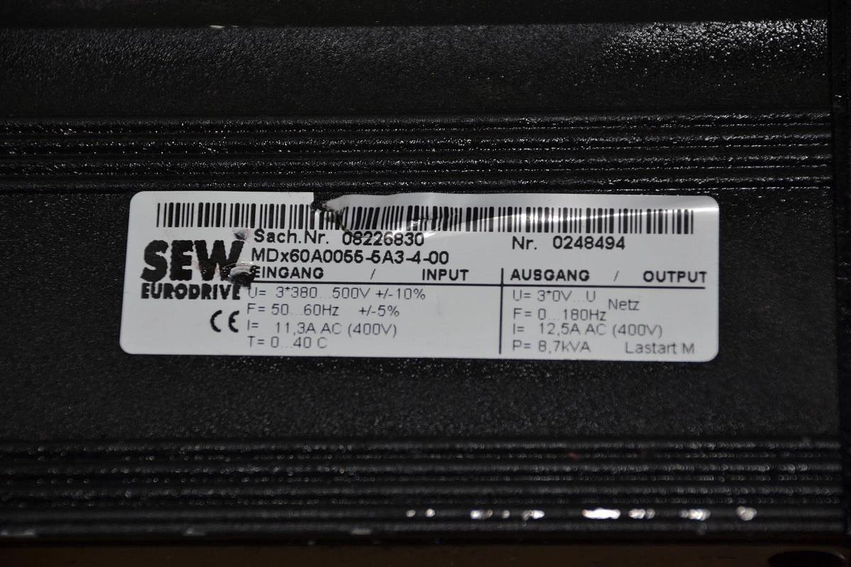 Used SEW EURODRIVE Drive MDx60A0055-5A3-4-00 0248494