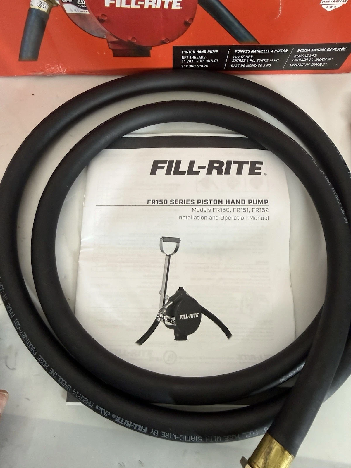 Fill-Rite FillRite 5200 Series Piston Hand Pump Hose & Nozzle FR152 20Gal (NEW)