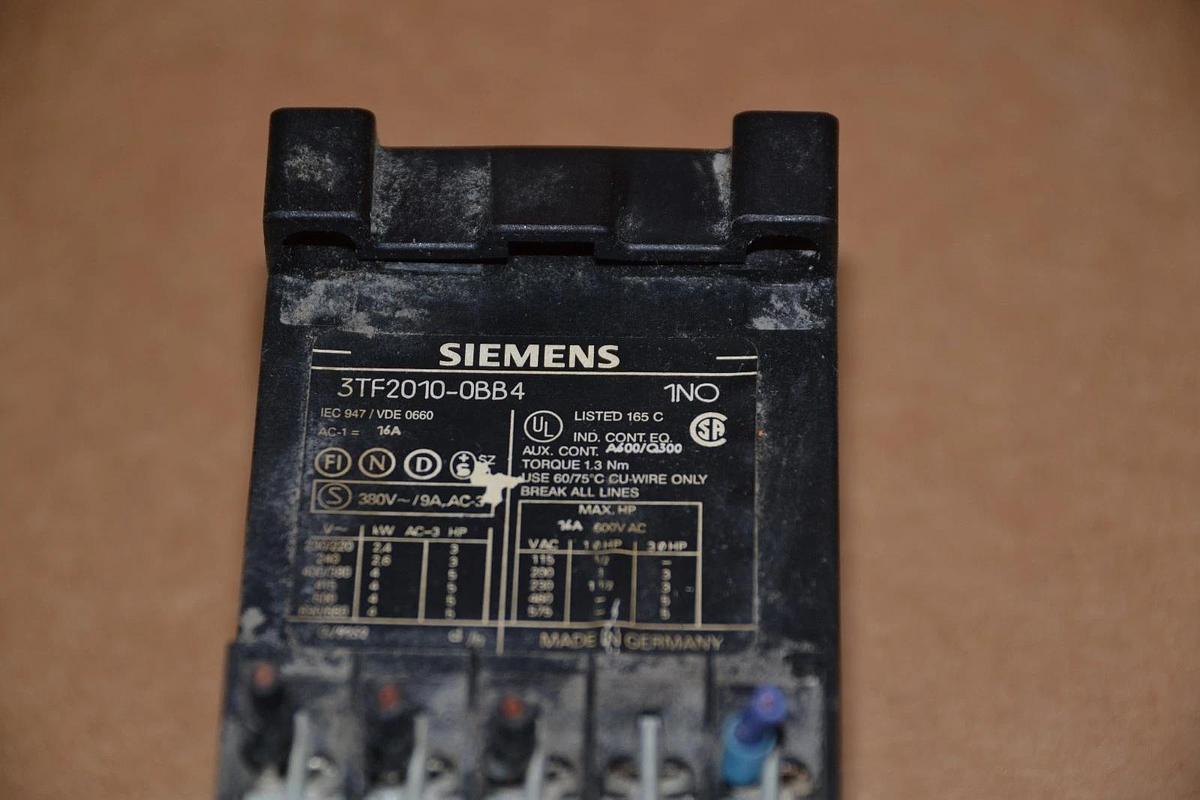 Used SIEMENS 3TF2010-0BB4 3TF20100BB4 16A CONTROL RELAY