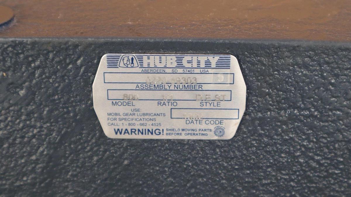 Hub City Gear Box Speed Reducer 0220-59303 800 1:1 D,E ST USA (NEW)