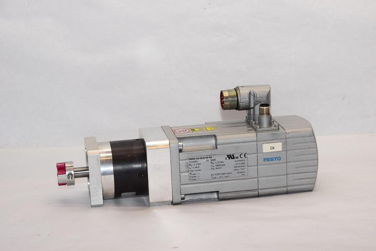 Used FESTO EMMS-AS-70-S-HS-RS , 1550904 5800rpm 1.48A Servo Motor