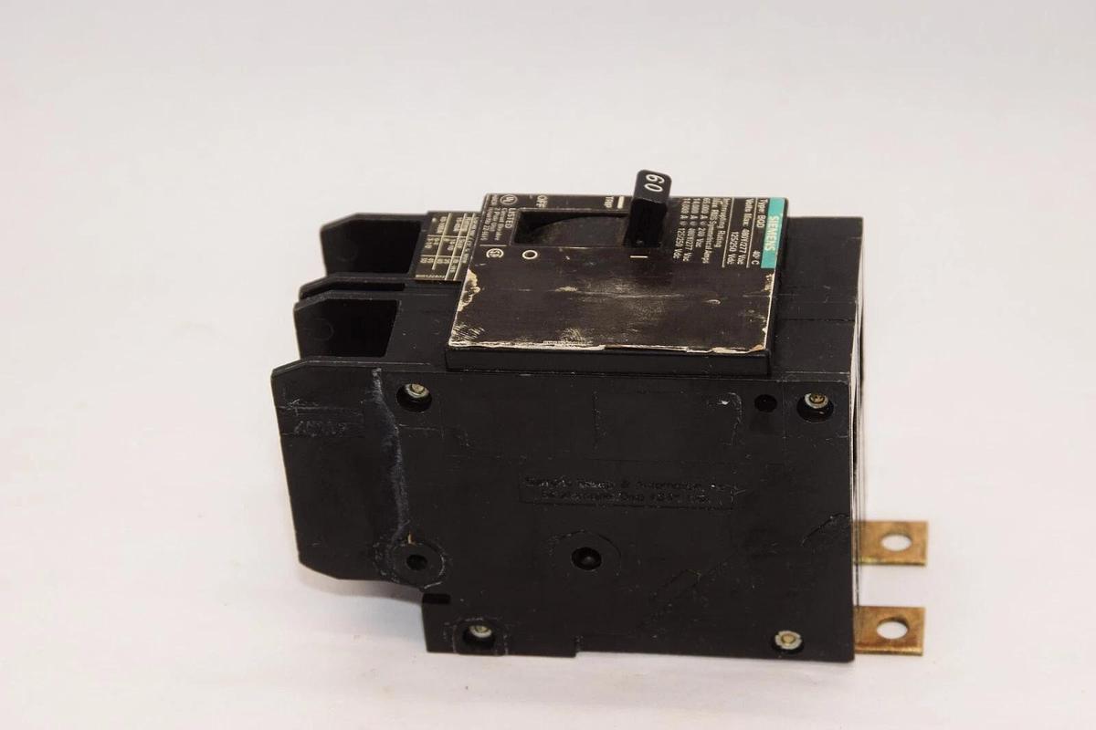 Used SIEMENS BQD 60A 60 Amp 2Pole Bolt-On Circuit Breaker