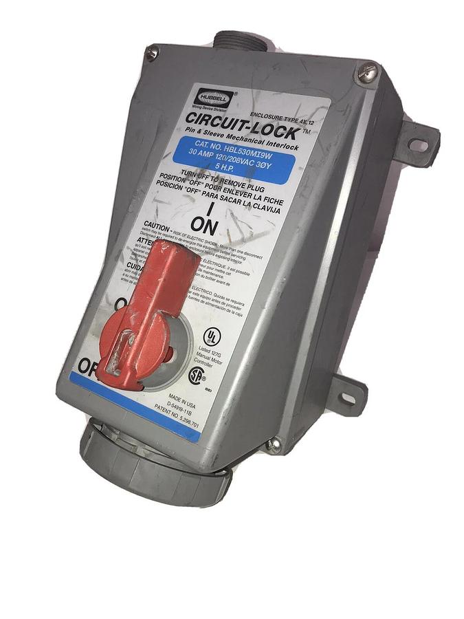 Used Hubbell HBL530MI9W Disconnect receptacle 4X 12 30 Amp 30A HBL 530MI9W 4 Pole