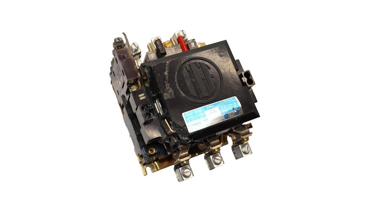 Used Gould A103D Size 2 Contactor With F10N0CL Auxiliary Contact *Chipped*